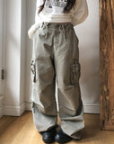 Faded Dyeing Washed Multi Cargo Pants