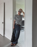 Woody Linen Balloon Denim Pants