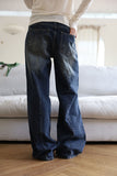 Incision line wide denim