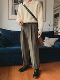 Story peach cotton two tuck pants