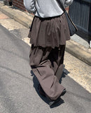 [BAONHAUS] Sosolo Cotton Tiered Layered Banding Skirt Pants