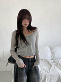 Band Punching Rib V-Neck Cardigan