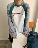 [unisex] Donv Sporty Color Matching Over Long Sleeve Tee