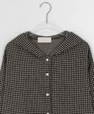 Kollindo String Check Hood Crop Shirt