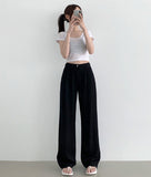 Pin Tuck Tencel Cooling Lightweight Wide Cotton Pants