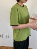 [BAONHAUS] Yanka Layered Color Matching Short Sleeve Tee