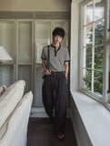 Terry Two-Tuck Belted Slacks