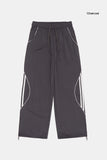 Wave piping nylon track pants