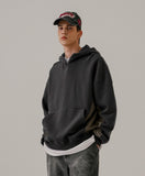 Divide neck up brushed hoodie