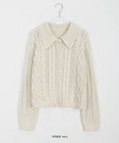 Lesa Cable Crop Collar Cardigan