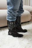 rider leather middle boots