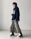 Marble Gray Crop Denim Pants