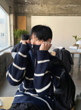 Overfit half zip-up knit