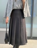 Berina brushed pleated long skirt