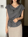 Les Drape Yoru Cap Sleeveless T-Blouse