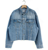 Lavender crop denim jacket