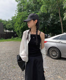 Chika strap nylon long skirt