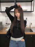 Celti Color Matching Layered All-in-one Long Sleeve T-Shirt