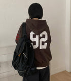 Cohidden Embroidery Printing Two-Way Over Hood Zip-Up