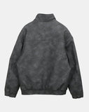 Peoen High Neck Fur Suede Jacket