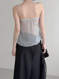 Flynn See-through Frill Tiered Blouse