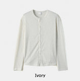 Rogen Ribbed Linen Button Cardigan