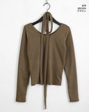 [Muffler Set] Tudge Stripe Round Long Sleeve T-Shirt