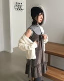 Moda year-end look cloud mel bokashi bean button wool knit cardigan