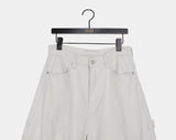 Lesion Pocket Strap Balloon Fit Cotton Long Pants