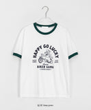 Delsha printing color matching ringer short sleeve tee