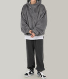 Hoodie silky fur jacket