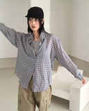 Noki see-through check oversized fit shirt