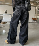 Old Hip Pocket Embroidered Denim Pants