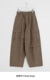 [unisex] Mokili Pintuck Cargo Wide Pants