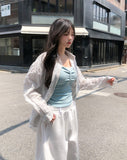 Kibble Ribbon Shirred Sleeveless Top