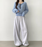 Colorful Pendant Point V-Neck Long Sleeve Knit