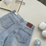 Light Blue Loose Hip Fit Wide Denim Pants