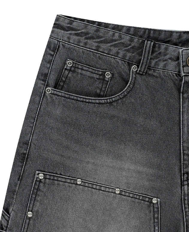 【mahagrid】24SS★ STUD DOUBLE KNEE DENIM SHORT mahagrid/マハグリッド』 STUD DOUBLE KNEE DENIM SHORT
