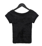 Mary Square Fur Knit Short Sleeve