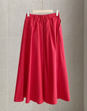 Posh Pin Tuck Flare Banding Long Skirt