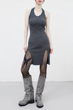 Infio Strap Cardigan + Halter Sleeveless One Piece Set