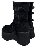 Buckle Platform Sole Suede Boots