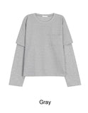 Tia Pocket Layered Long Sleeve Tee