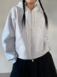 TWO-WAY CROP HOODIE ZIP-UP