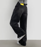Pin Tuck Banding Casual Long Wide Washing Denim Pants