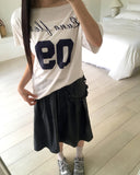 Rune Boatneck One Off-Shoulder Printed Short Sleeve T-Shirt