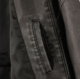 Crack Washing Leather Bomber Jacket