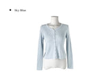 Noban Simple Ribbed Half Crop Knit Cardigan