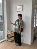 [unisex] Nelty printed knit short sleeve tee