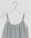 Yuhari Check Tiered Bustier Sleeveless Blouse